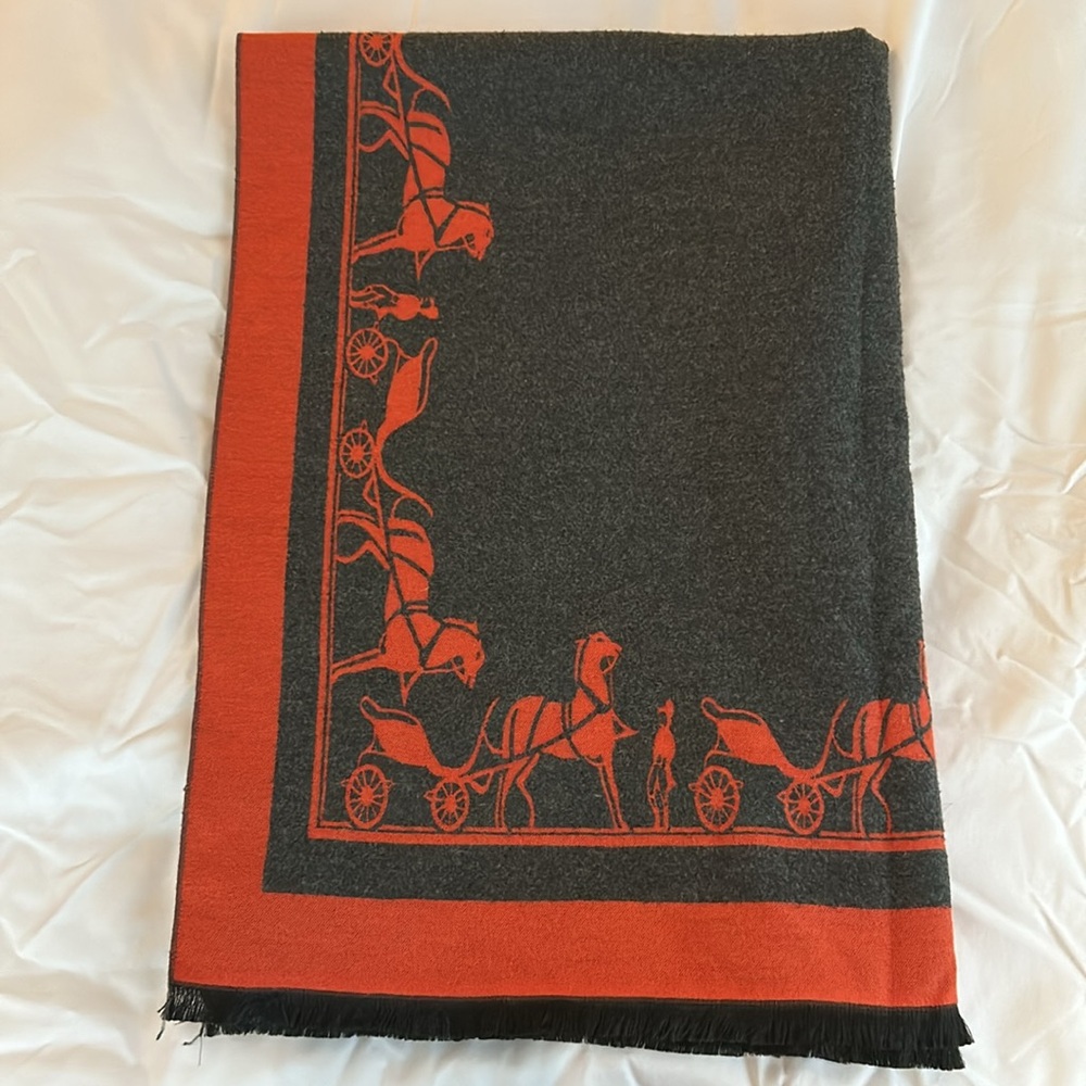 Orange & Grey Shawl